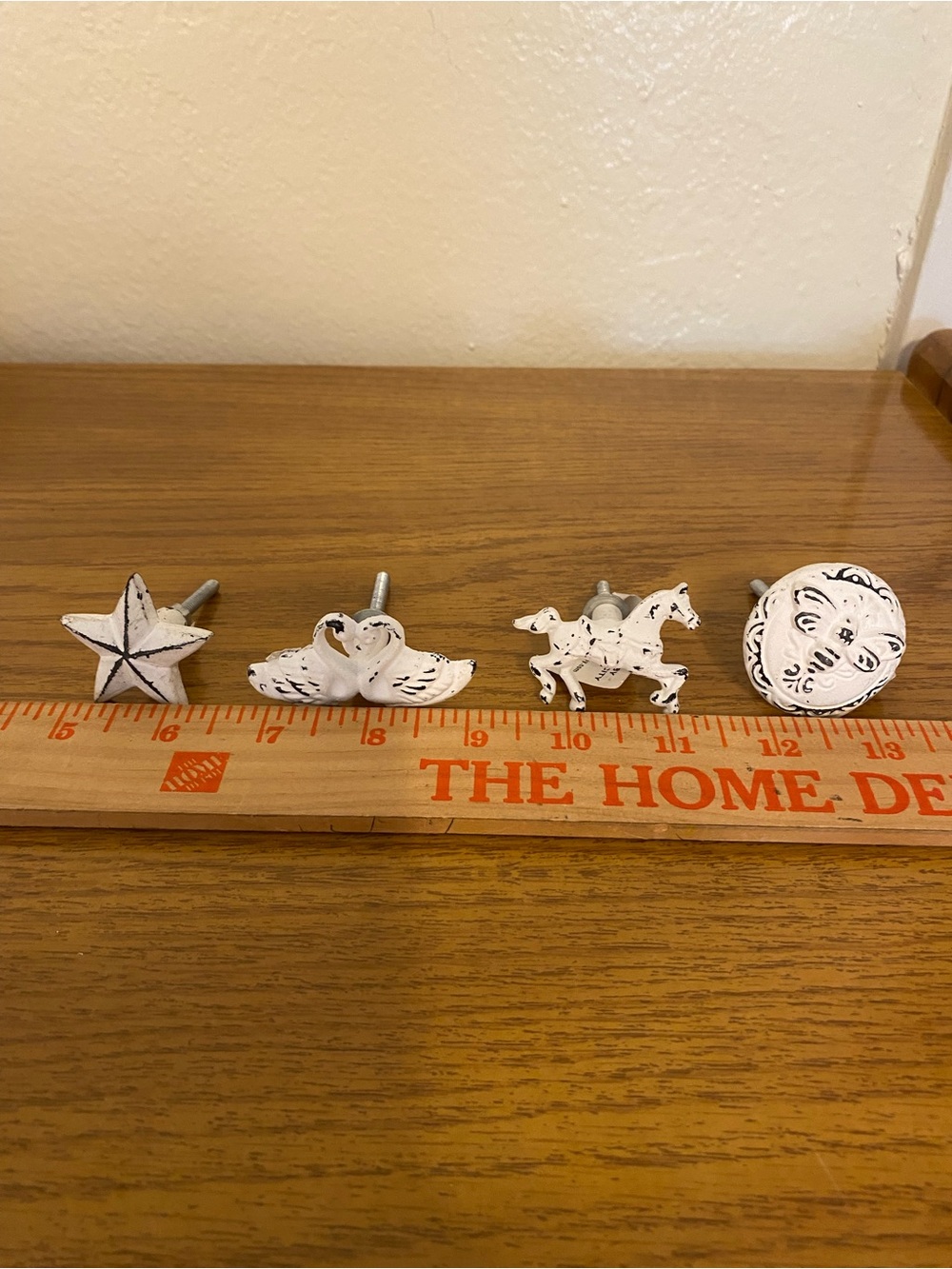 Hobby Lobby White Distressed Iron Decorative Knobs - Set of 4